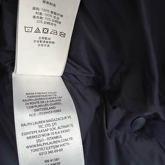 Polo Puffy Winter Navy Blue Jacket sz 7 - Picture 8 of 12